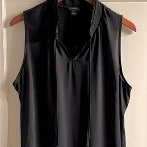 Ann Taylor Black Sleeveless Blouse - pretty detail at the neck